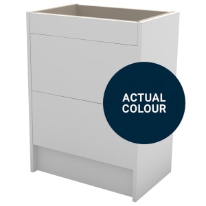 Duarti By Calypso Cascade 600mm Slimline 2 Drawer Floor Standing Vanity Unit - Midnight Blue