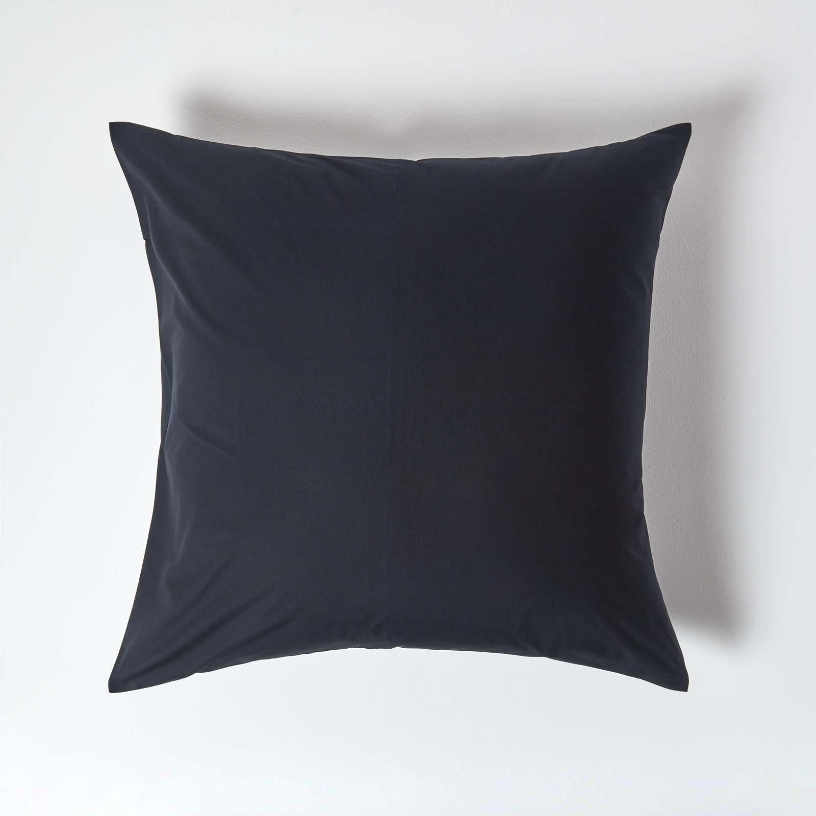 Homescapes Continental Egyptian Cotton Pillowcase 200 TC, 80 x 80 cm in Black