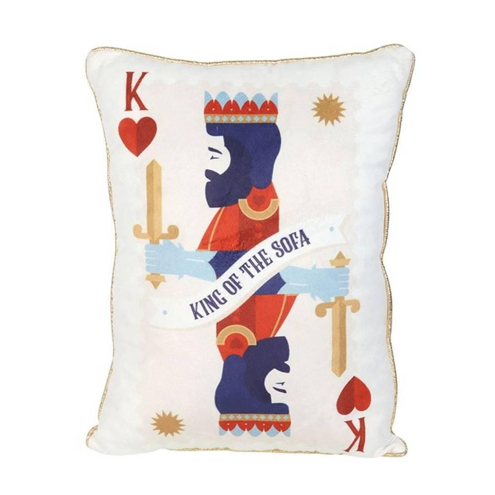 Something Different King of the Sofa Playing Card Cushion in Off-White