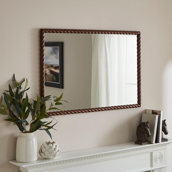 Lucia Twisted Wood Rectangle Wall Mirror