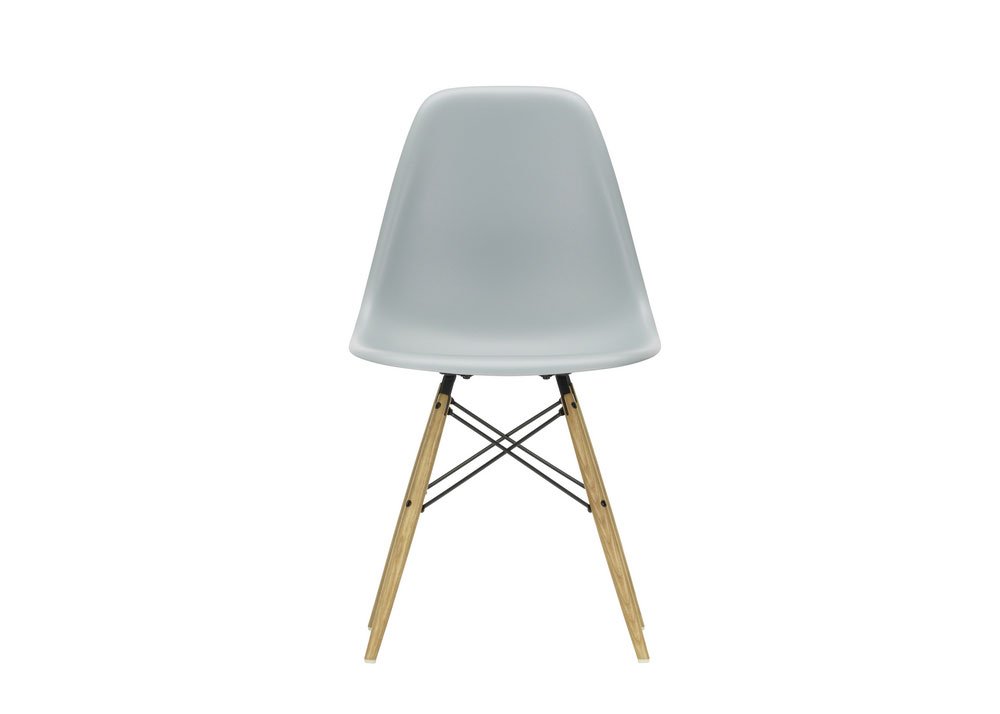 Vitra Eames DSW Side Chair New Height Light Grey Ash Honey Base