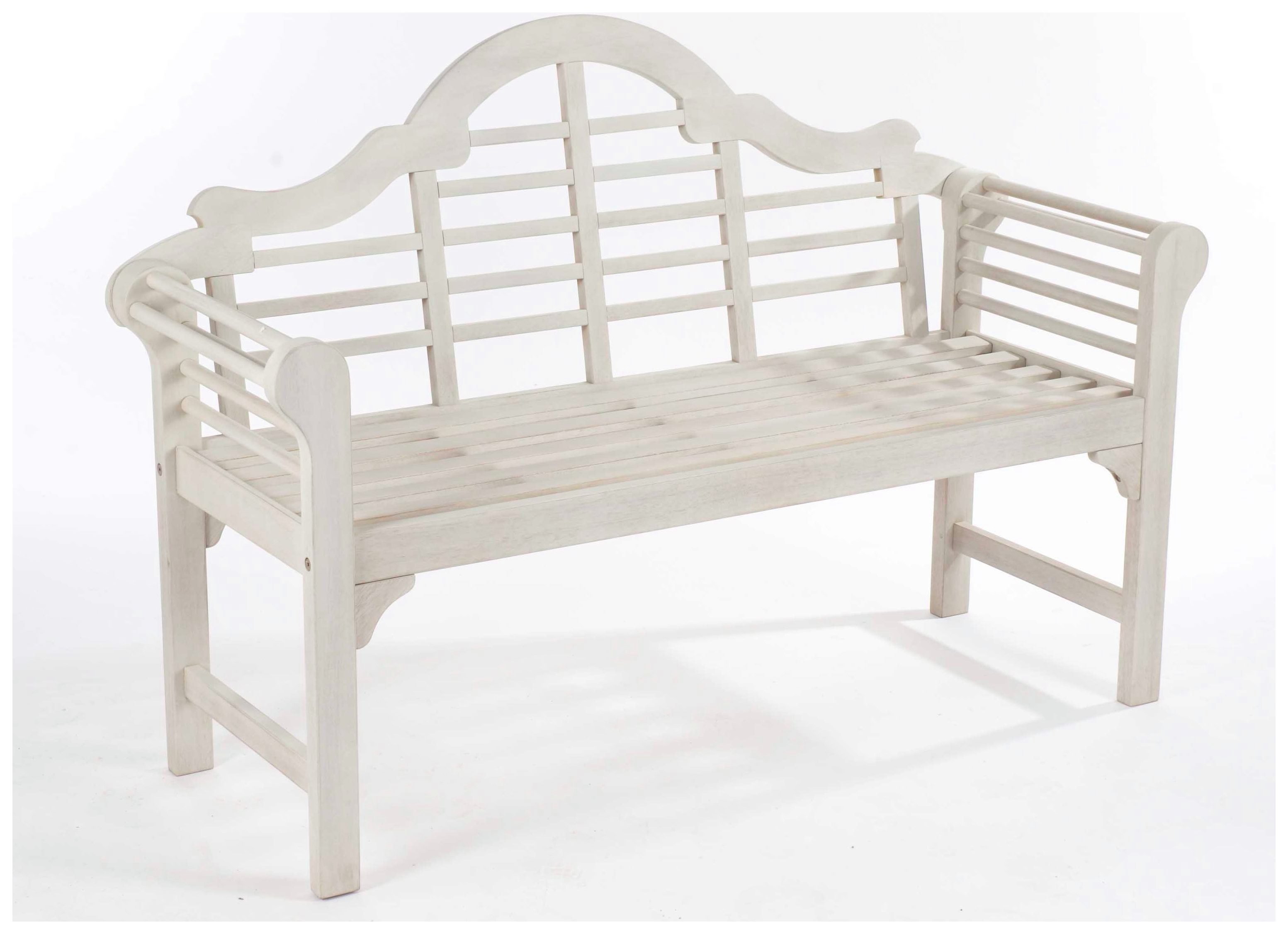 Lutyens Style Hardwood Garden Bench - White.