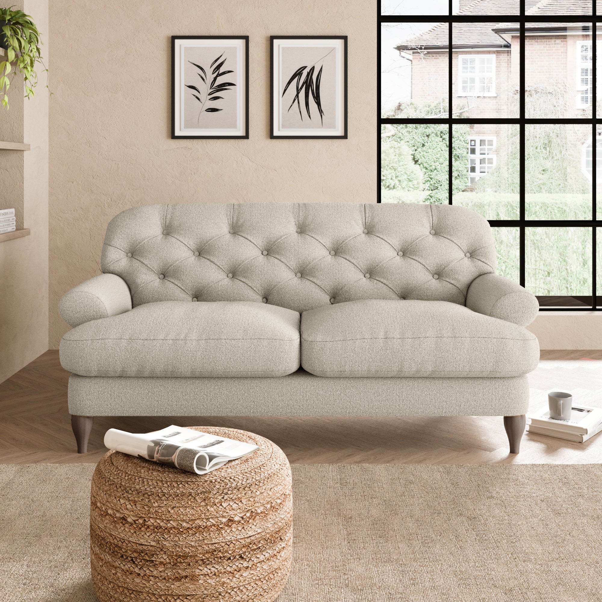 Canterbury Cosy Marl 2 Seater Sofa Grey