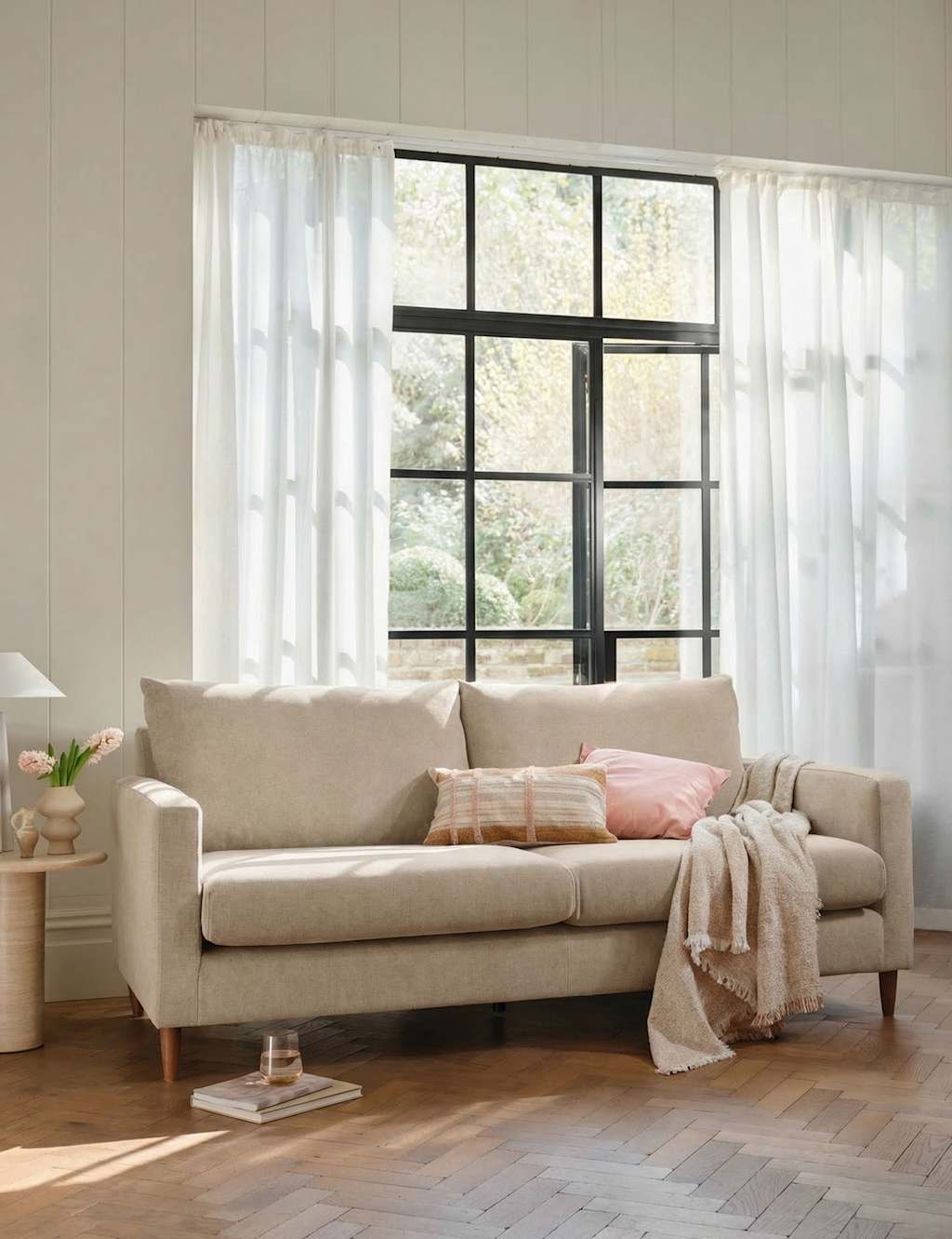 BARKER AND STONEHOUSE Todd Chenille 3 Seater Sofa Oatmeal