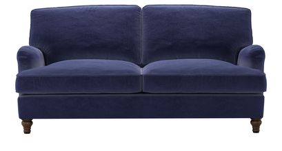 Bluebell 2.5 Seat Sofa Bed in Prussian Blue Cotton Matt Velvet - sofa.com
