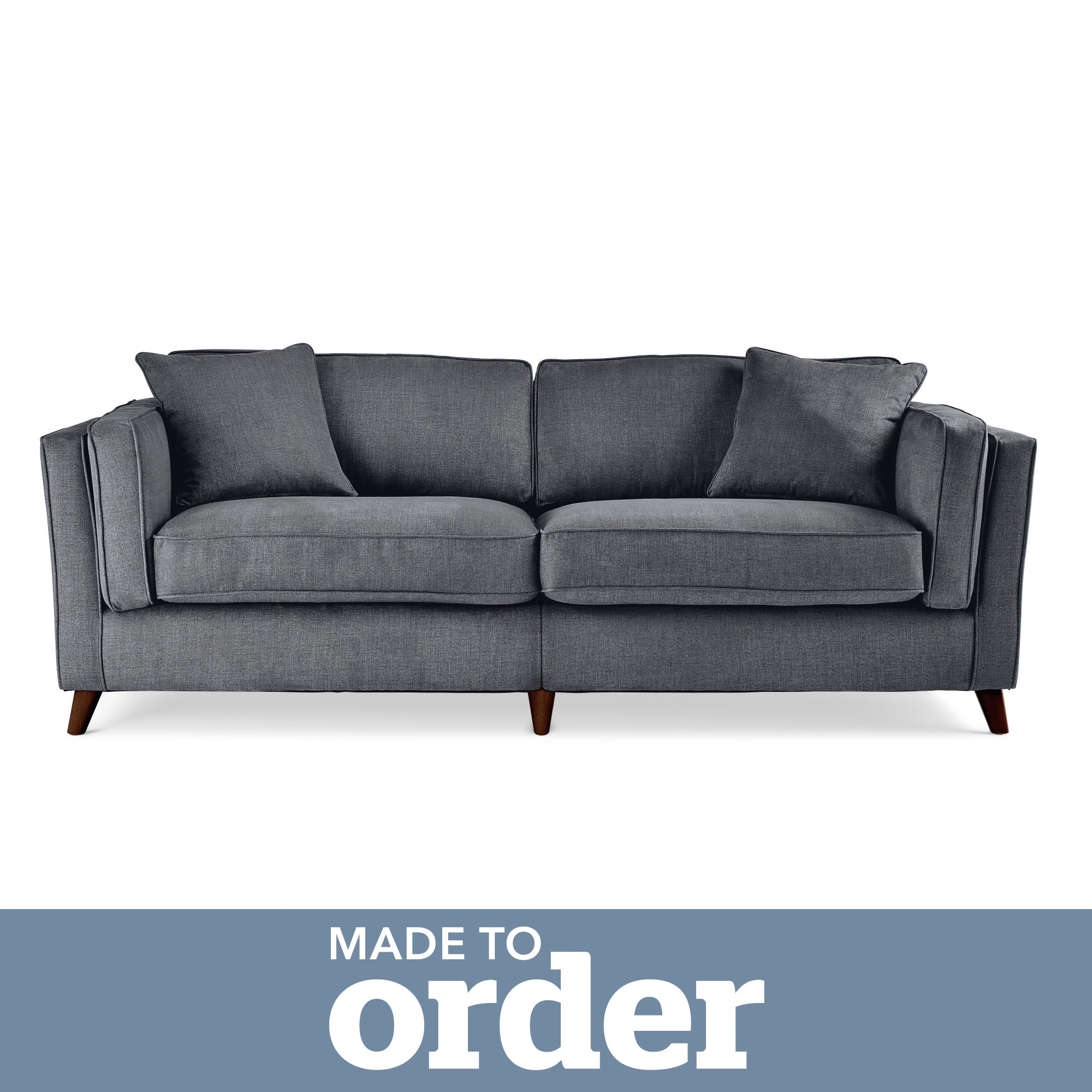 Arabella 4 Seater Sofa Brushed Plain Fabric Grey