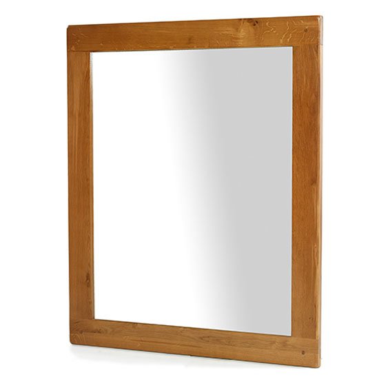 Earls Wall Bedroom Mirror In Chunky Solid Oak Frame