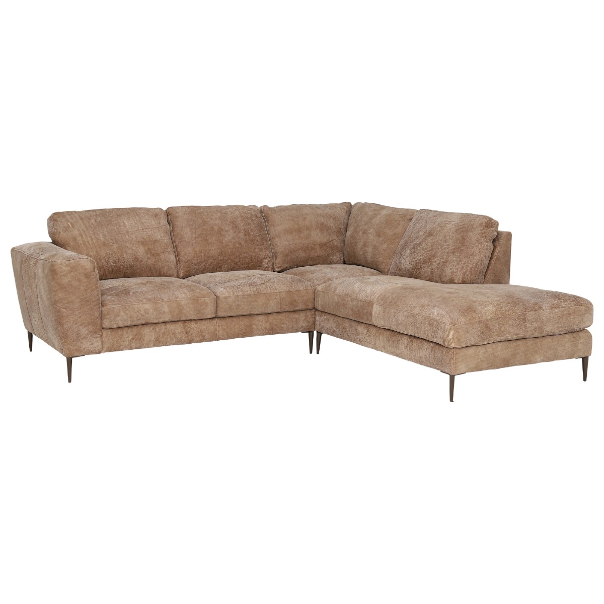 New Troy Right Hand Facing Leather Chaise Sofa