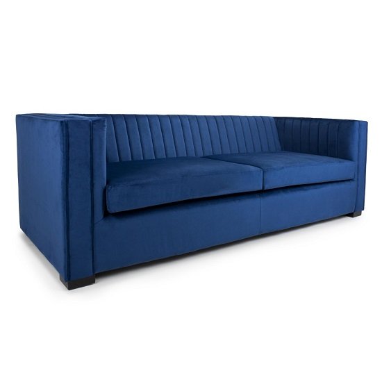 Torin 3 Seater Sofa In Blue Brushed Velvet