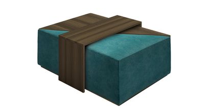 Astaire Modular Coffee Table Set Footstool in Jade Smart Velvet - sofa.com