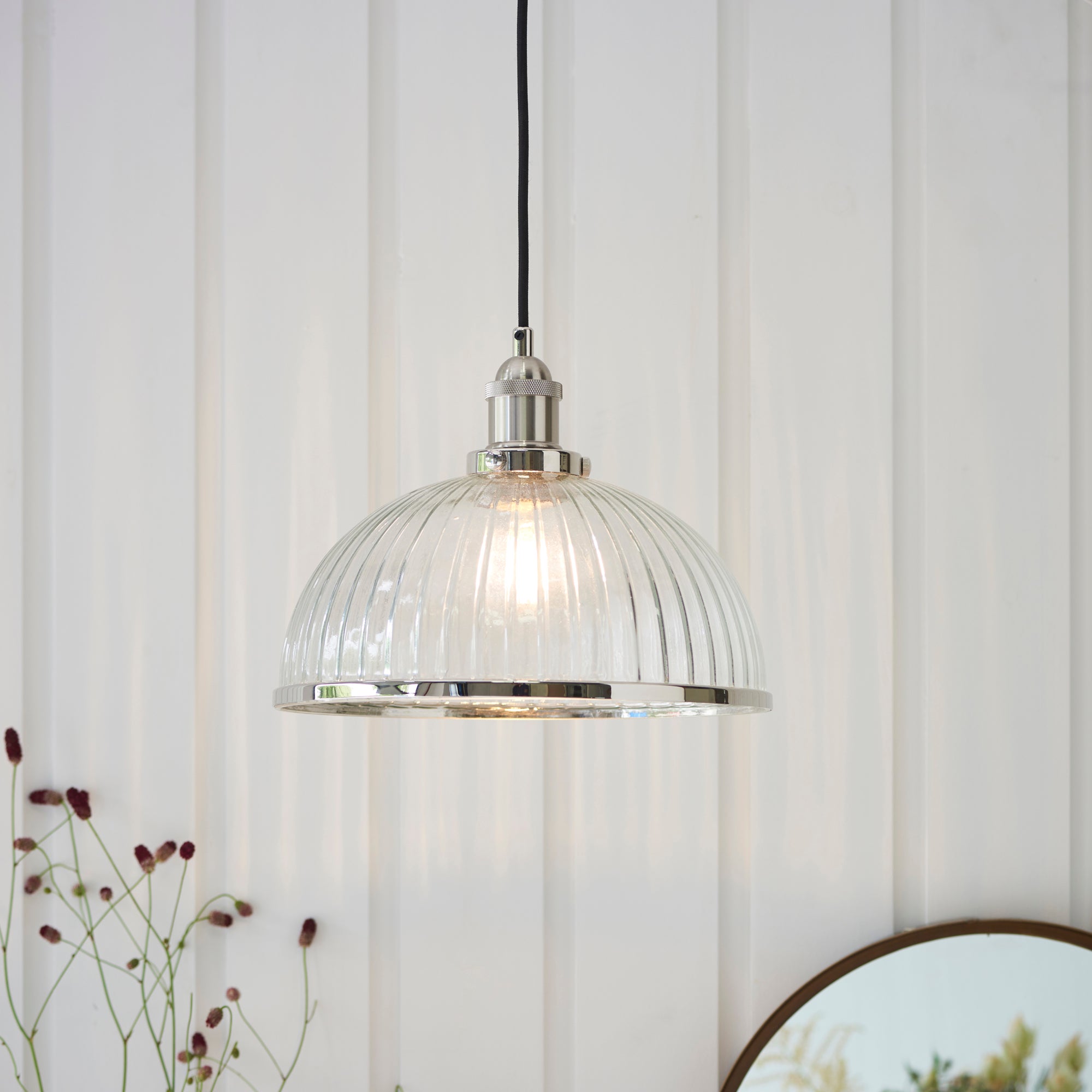Vogue Glass Paxson Pendant Fitting Nickel