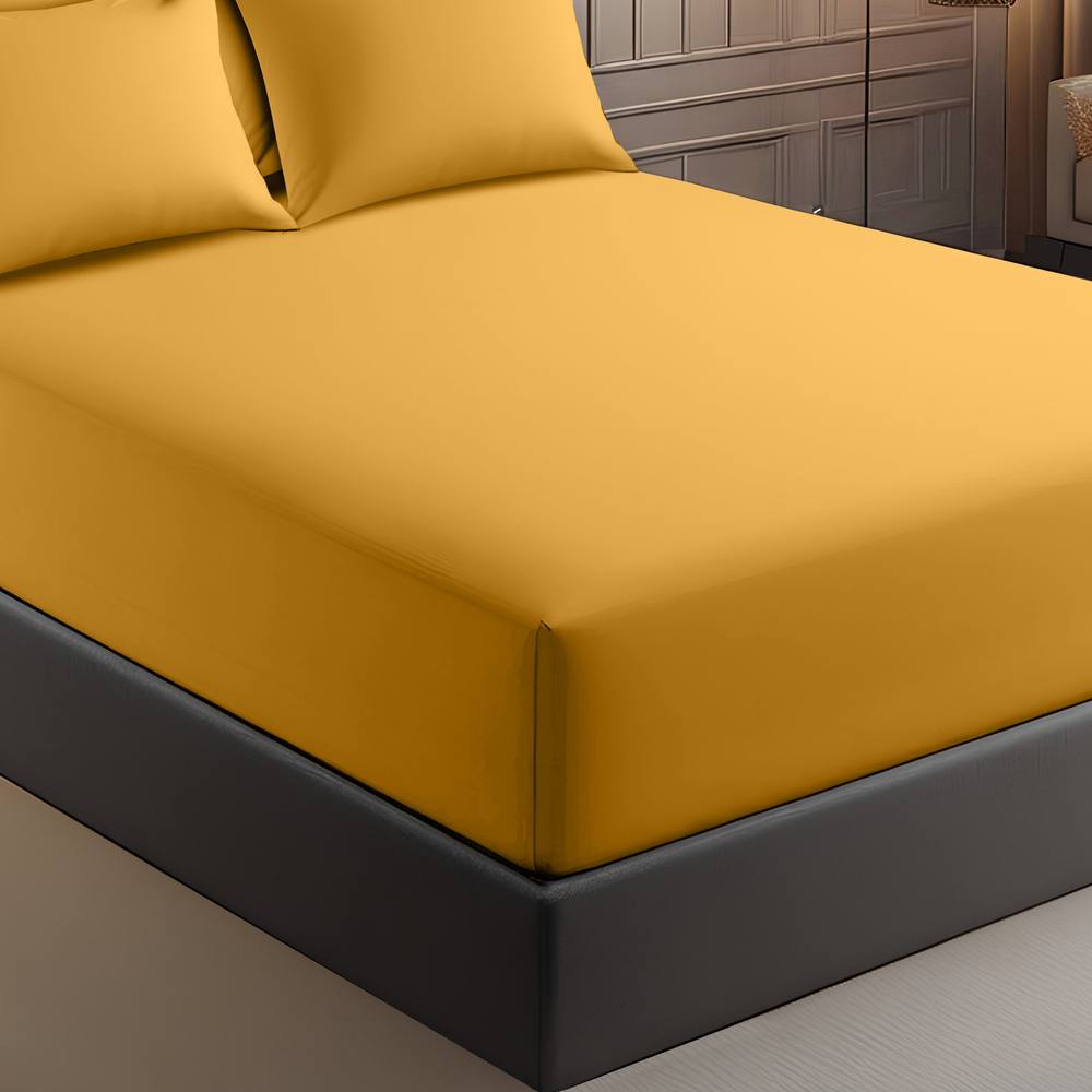 Grace Premium Microfiber 40cm Extra Deep Pocket Fitted Sheets in Gold