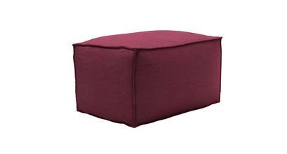Isaac Small Rectangular Footstool in Boysenberry Brushed Linen Cotton - sofa.com