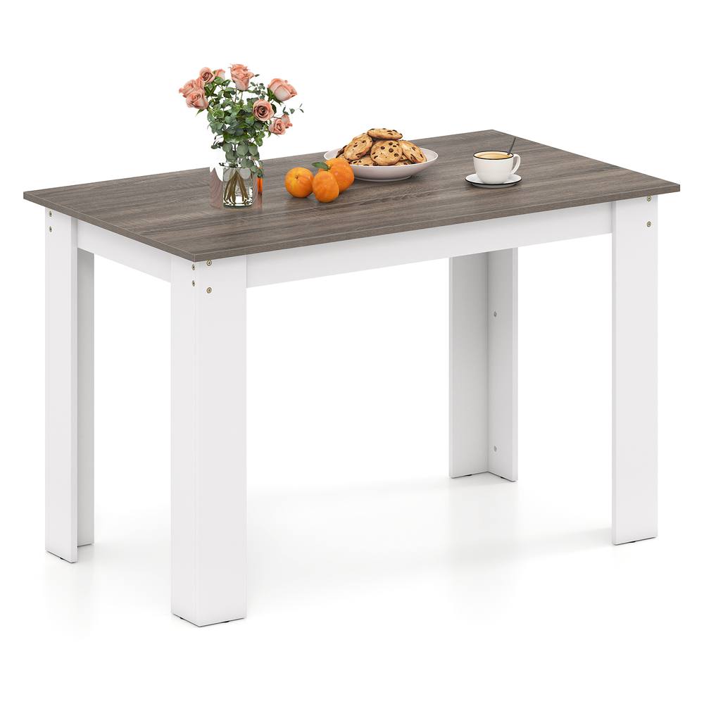 Costway 120 CM Kitchen Dining Table Wooden Rectangular Modern Dinette Table in White