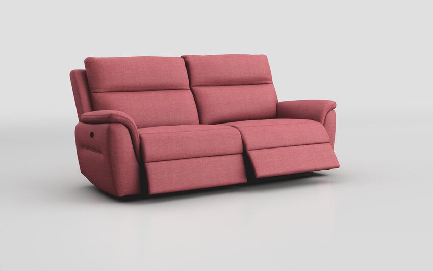 Pink Fabric Sogliano 3 Seater Manual Recliner Sofa