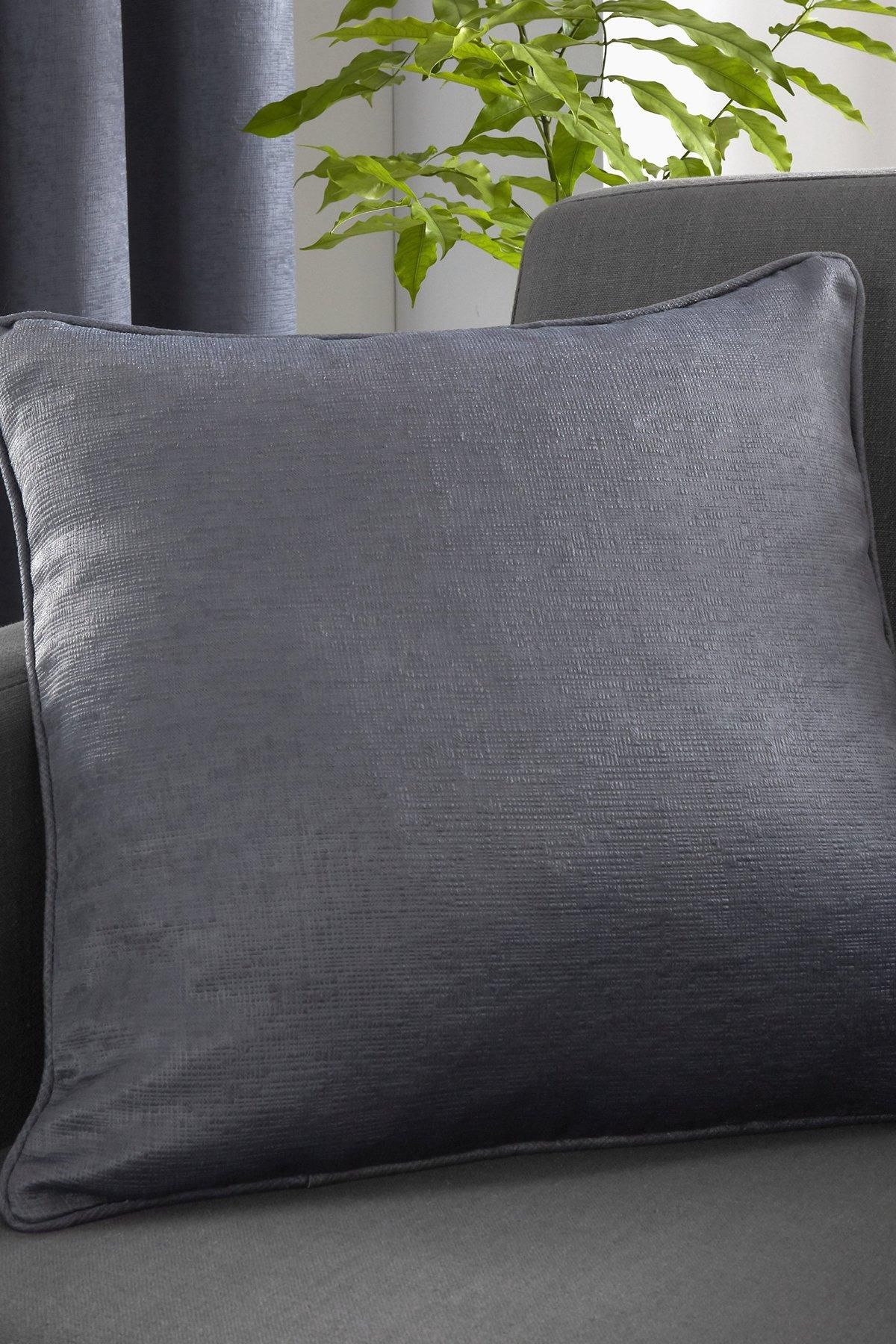 Fusion 'Strata' Luxe Velvet Filled Cushion in Charcoal