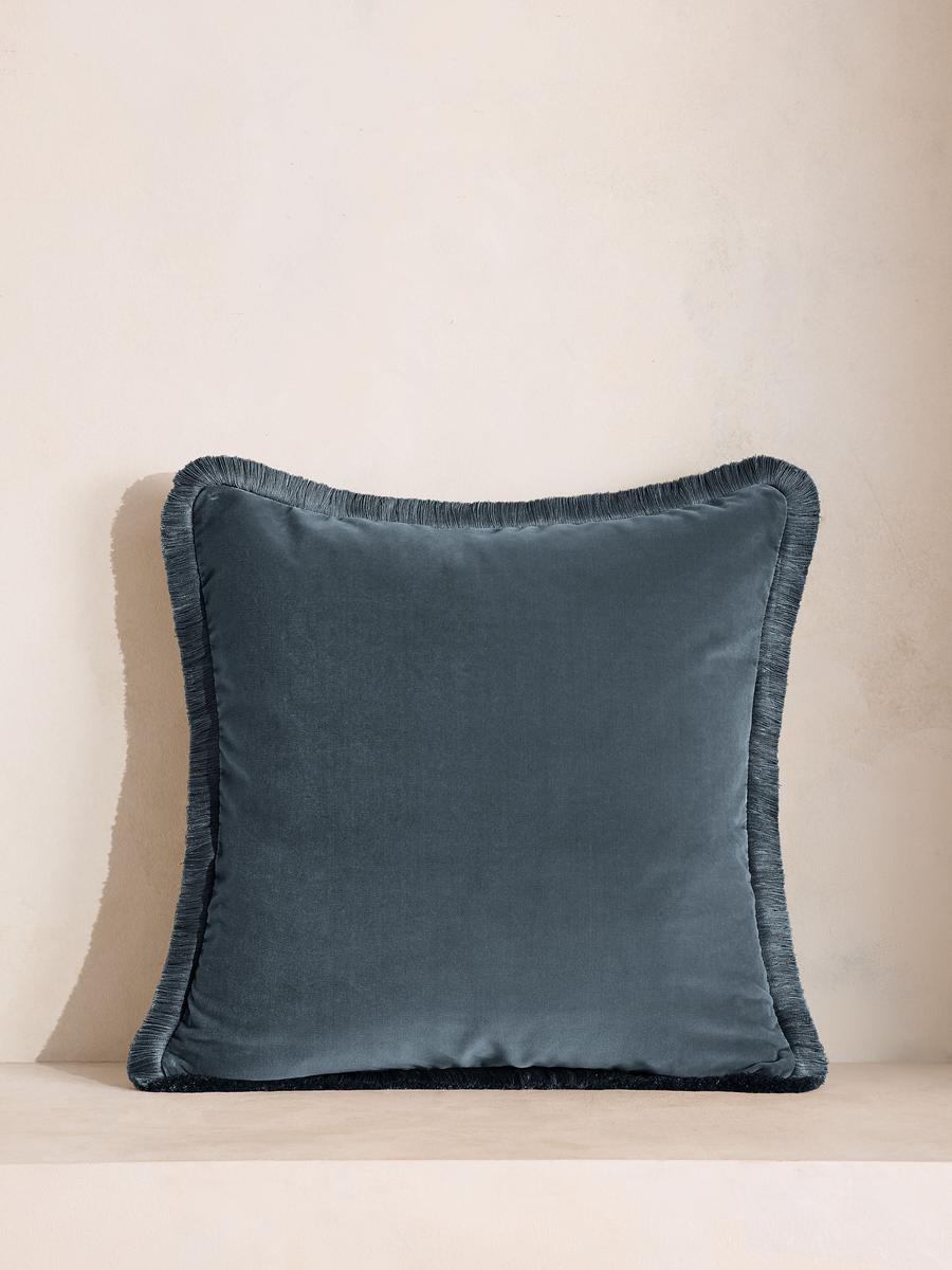 Margeaux Square Cushion, Grey Blue