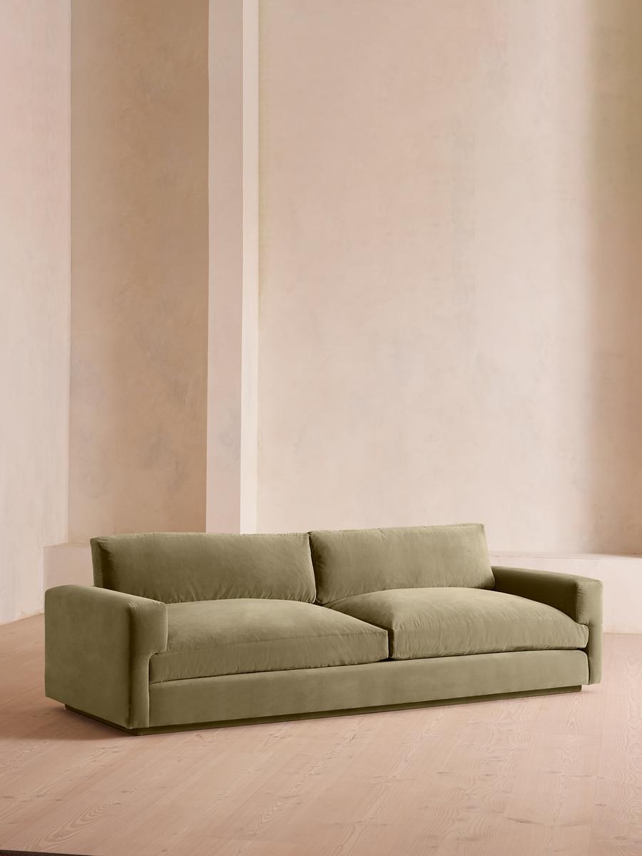 Mossley Four Seater Sofa, Velvet Lichen