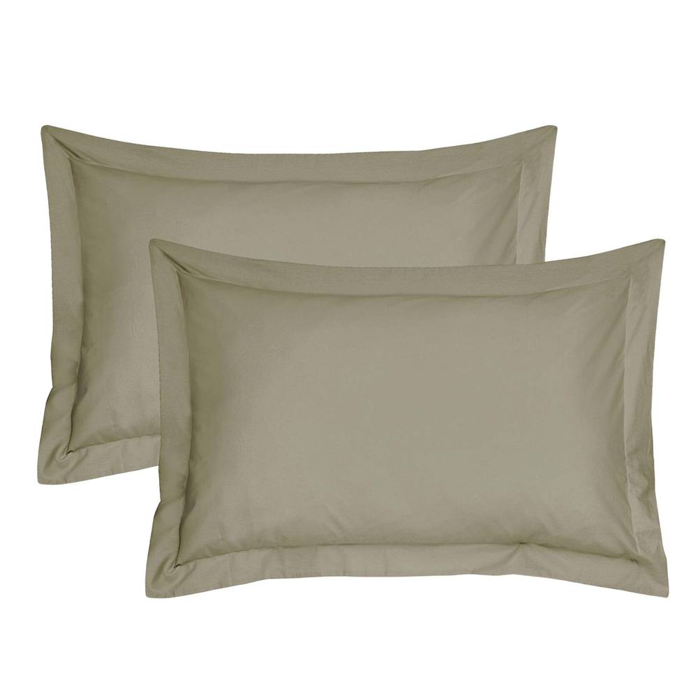 Smart Living Polycotton Oxford Percale Pillowcase Pair Non Iron in Taupe