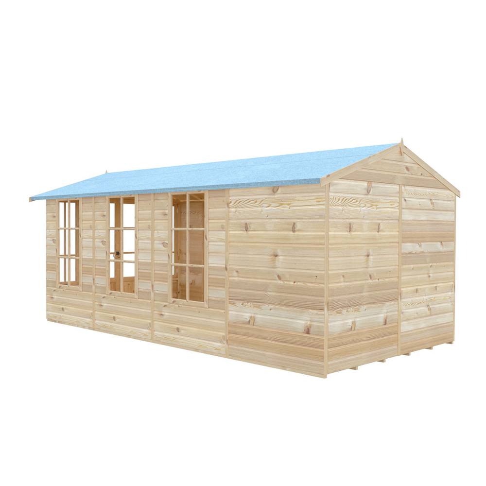 Shires Delmora 8x16 Shiplap Summerhouse - Wood - L477.6xW245.6xH217.4 cm in Light Brown 5