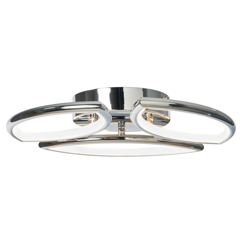 Karly LED Bathroom Flush Ceiling Light, Chrome