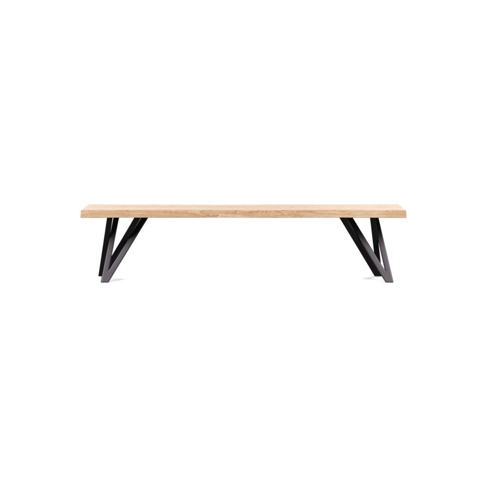 Heal's Vienna Bench 180x35cm White Oiled Oak Natural Edge Not Filled