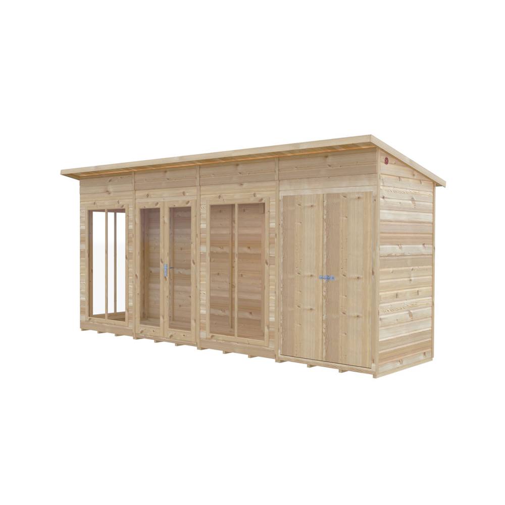 Shires Lela 16x4 Summerhouse including Storage - L125.8 x W476 x H229.9 cm in Light Brown 2