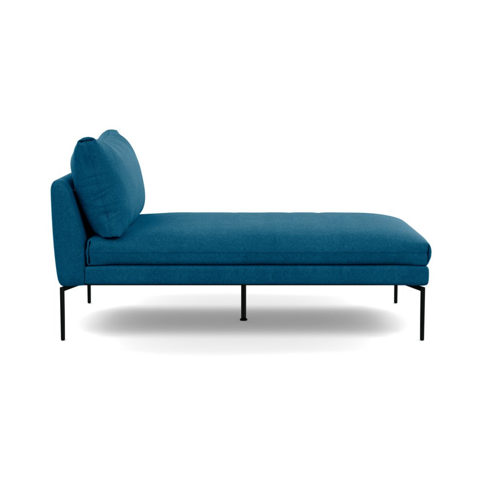 Heal's Matera Chaise Longue St Moritz Wool Teal 149 Black Feet
