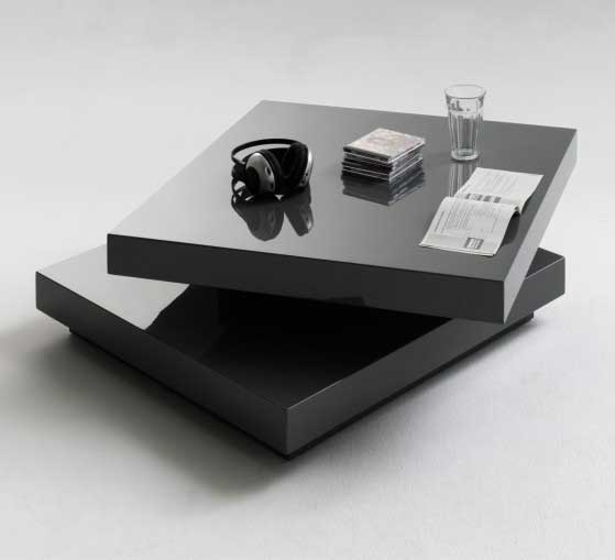 Hugo Square Coffee Table High Gloss Grey With Twist Top