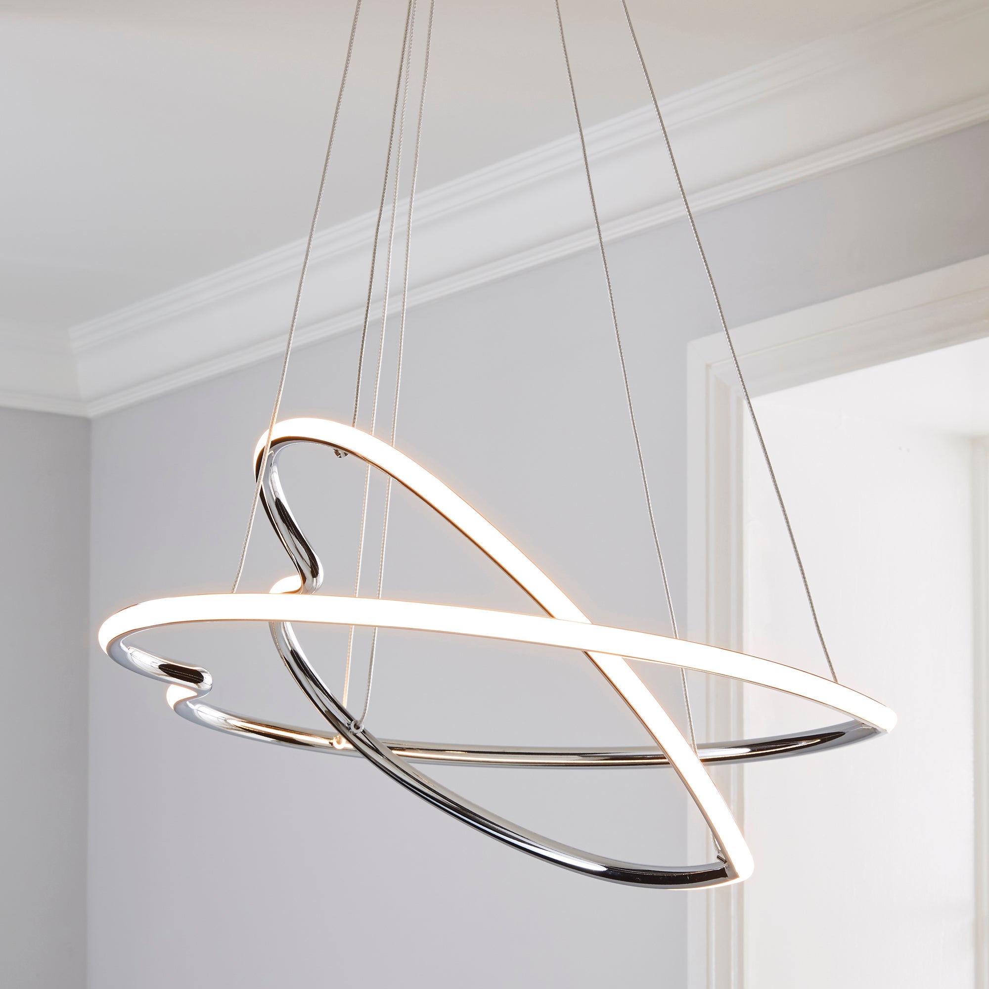 Effie 2 Light Integrated LED Hearts Ceiling Fitting Chrome