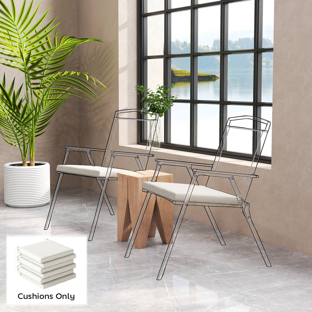 OUTSUNNY Seat Cushions with Machine Washable Cover in Cream