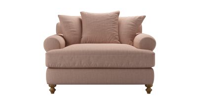 Teddy Loveseat Sofabed in Blush Pure Belgian Linen - sofa.com