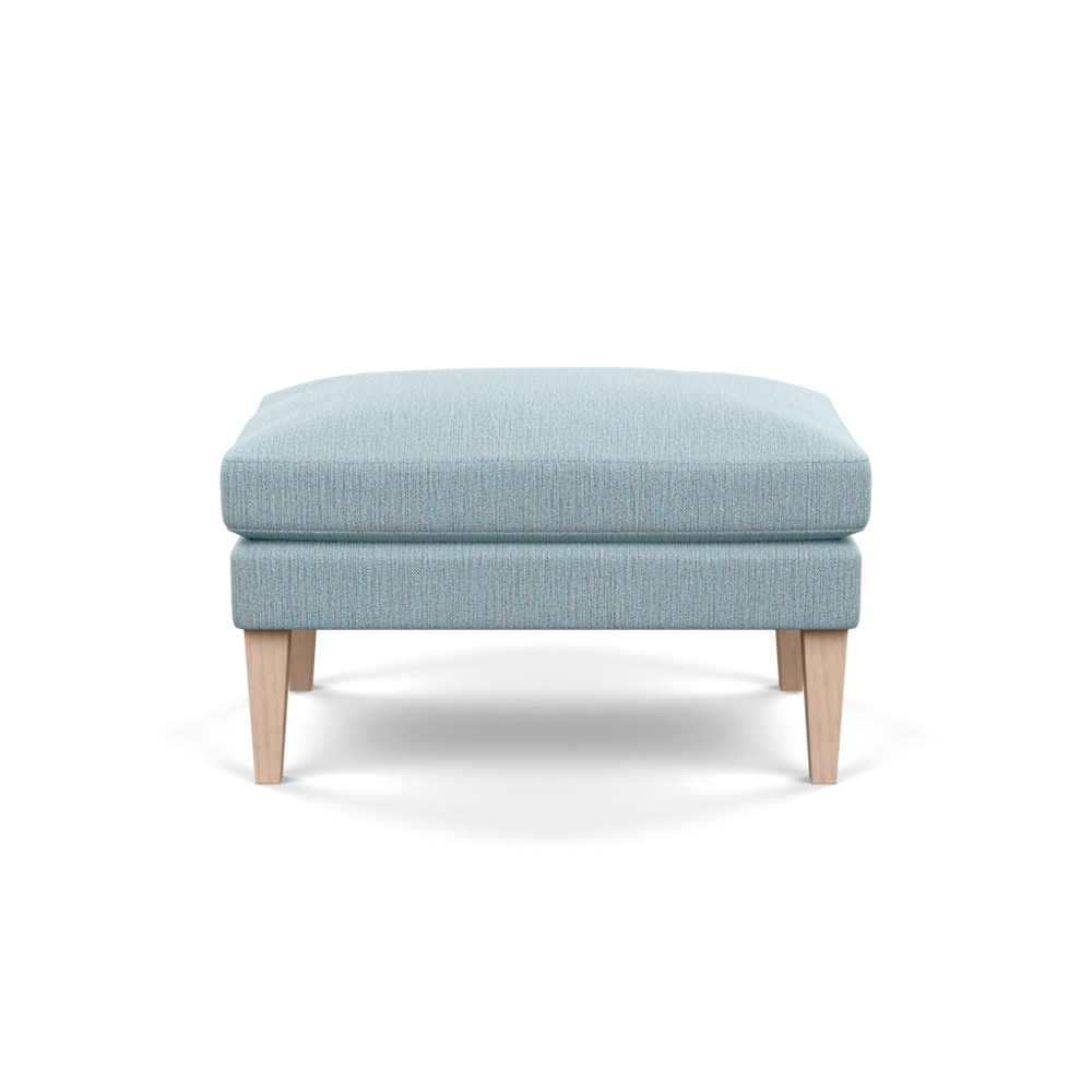Heal's Wallis Ottoman Smart Linen Mix Duck Egg Natural Ash Feet