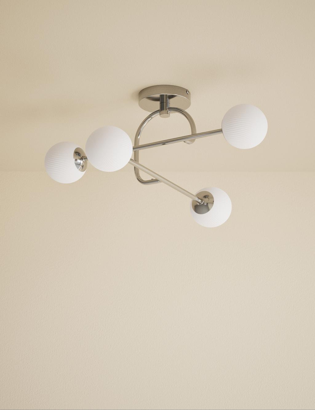 M&S Parker Flush Ceiling Light Silver