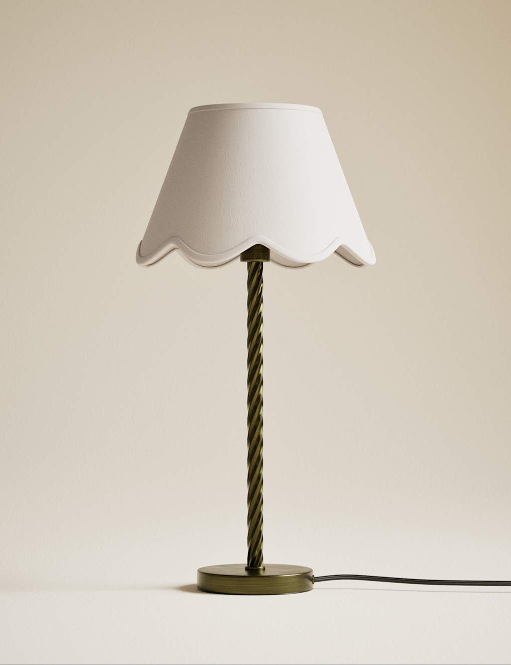 M&S Scallop Trim Lamp Shade Neutral
