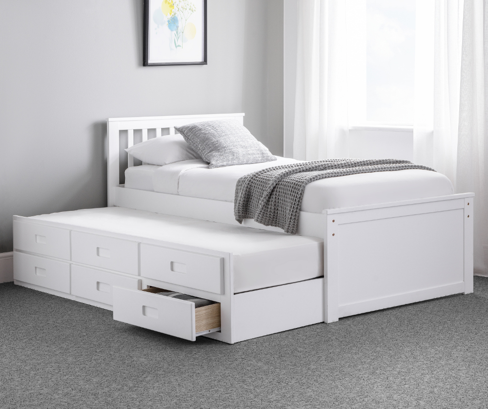 Maisie White Wooden Guest Bed Frame - 3f Single