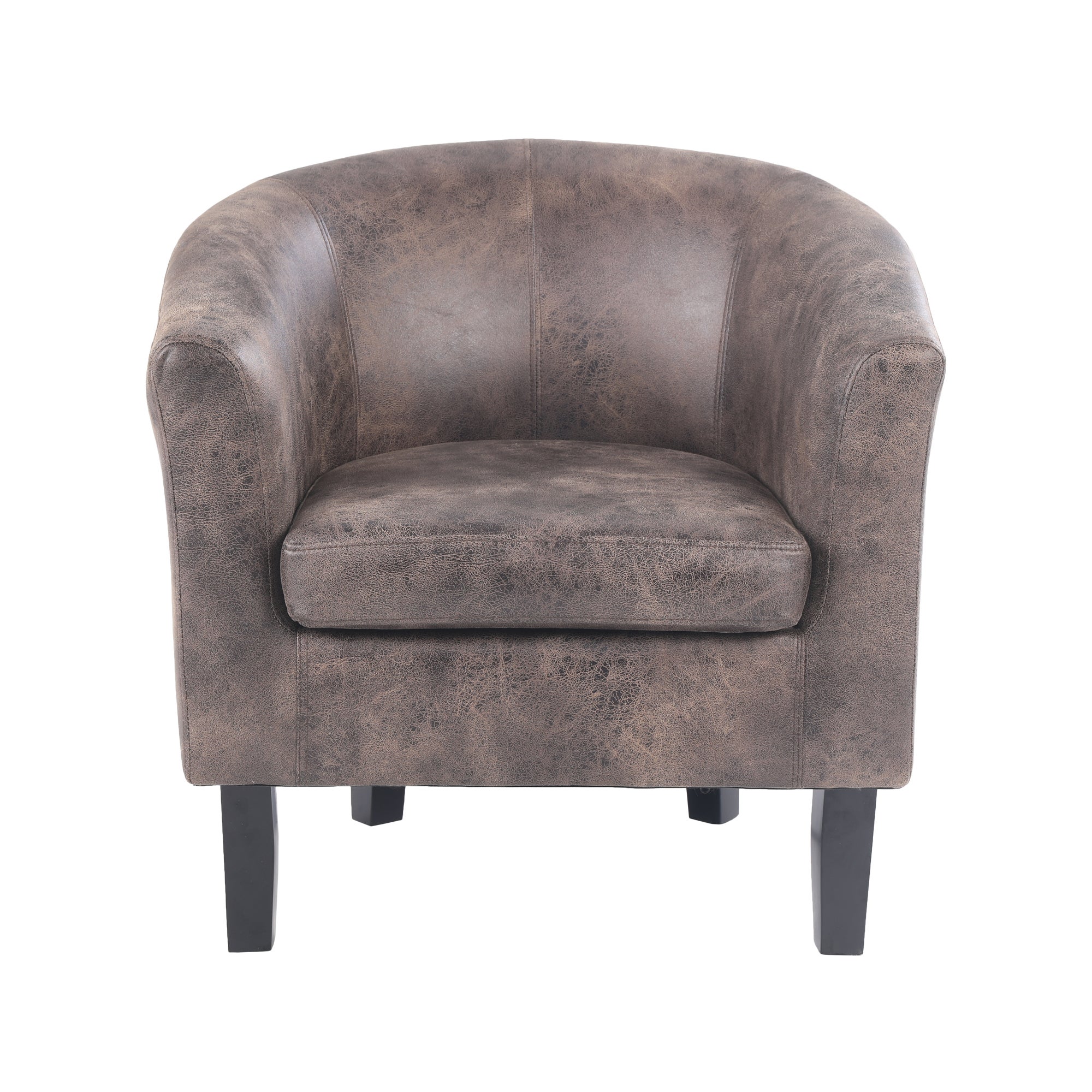 Faux Leather Tub Chair - Tan Brown