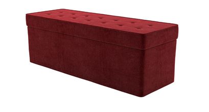 Buttons Storage Bench in Claret Cotton Matt Velvet - sofa.com