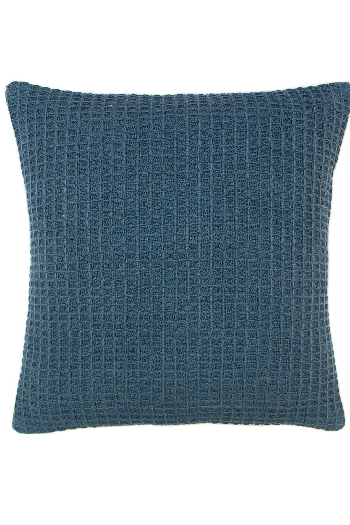 Appletree 'Bruges' Filled Cushion With Geo Waffle Texture in Dark Blue
