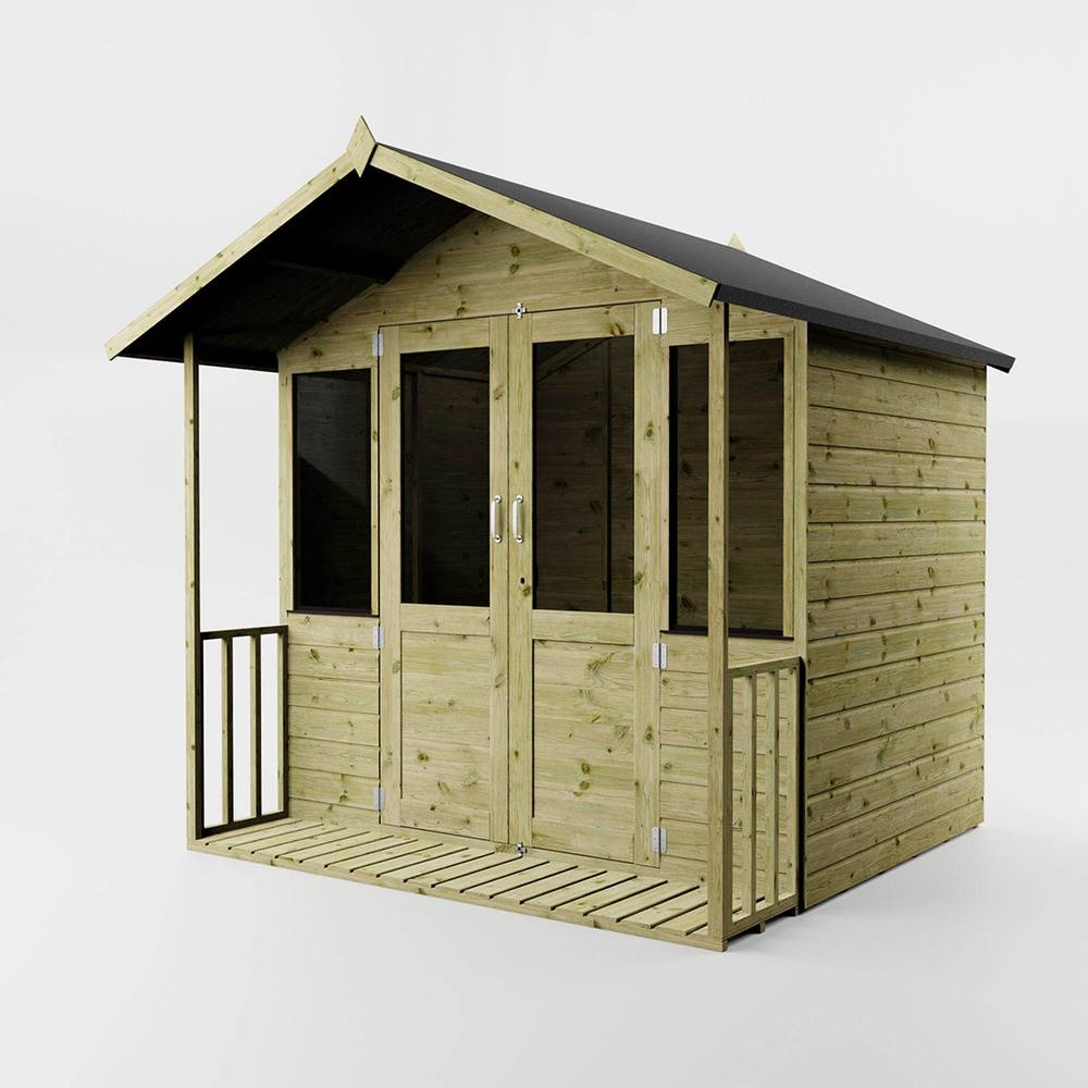 Mercia 7 x 7 Feet Traditional Summerhouse - L193 x W229.5 x H221.3 cm - Brown