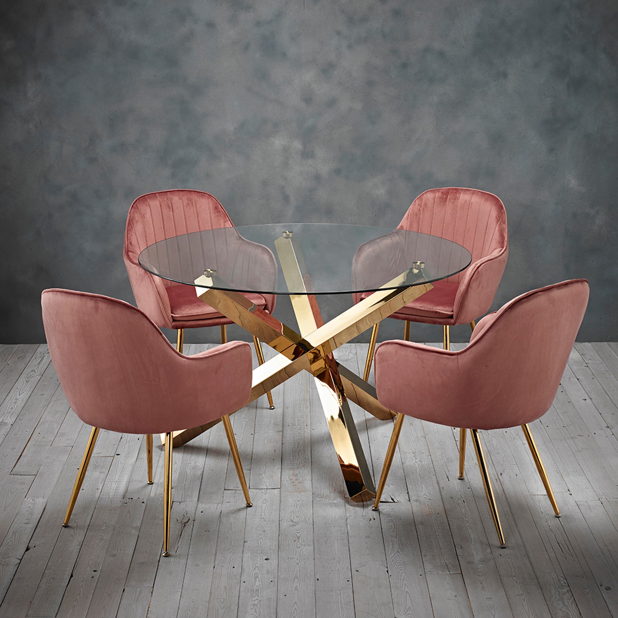 Laila 4 Seater Dining Set - Pink Pink