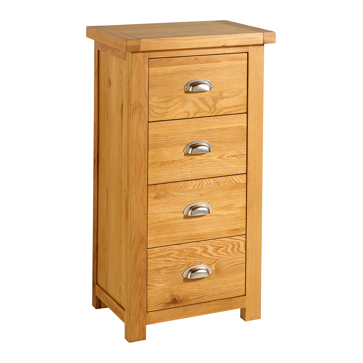 Woburn Oak 4 Drawer Narrow Chest Brown
