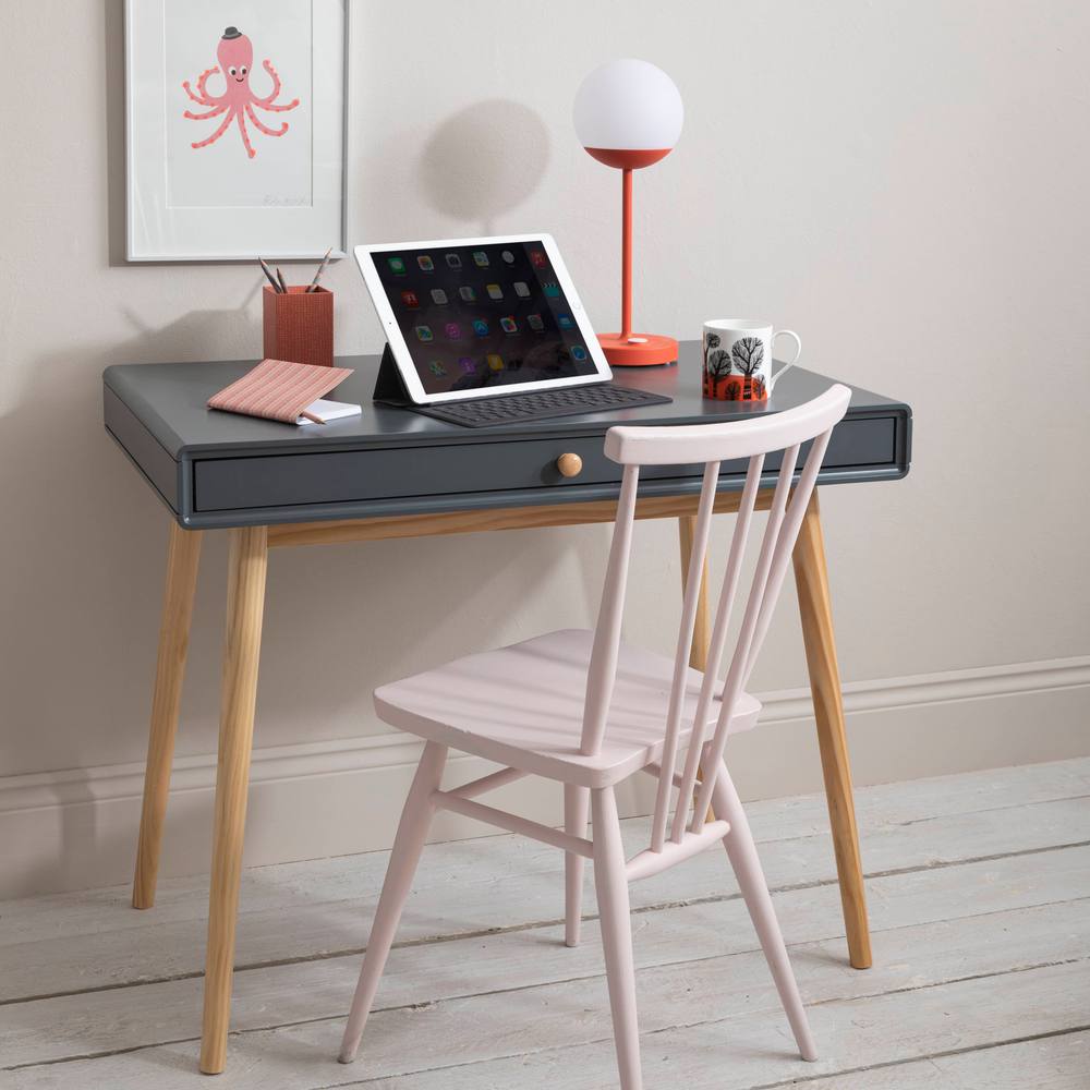 Nöa and Nani Frank Desk in Dark Grey and Natural Pine
