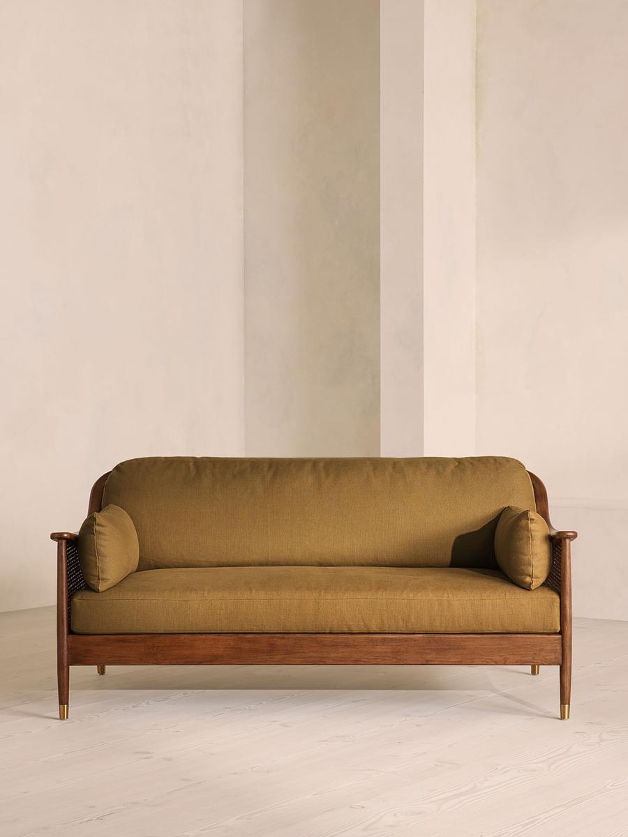 Atlanta Three Seater Sofa, Linen, Ochre