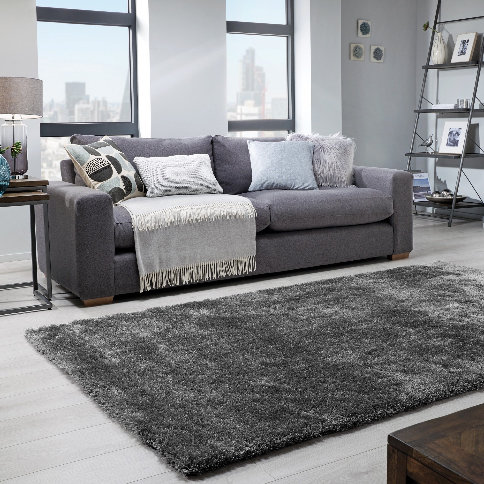 Indulgence Shaggy Rug Charcoal (Brown)