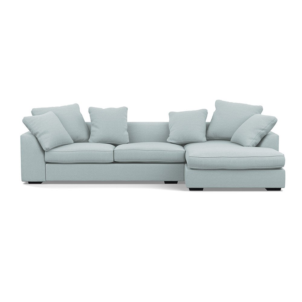 Heal's Cumulus Right Hand Facing Corner Sofa Brushed Cotton Mist Black Feet