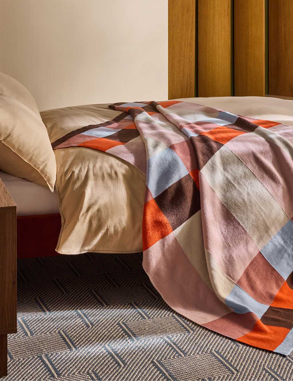 MADE Colour Block Throw Orange