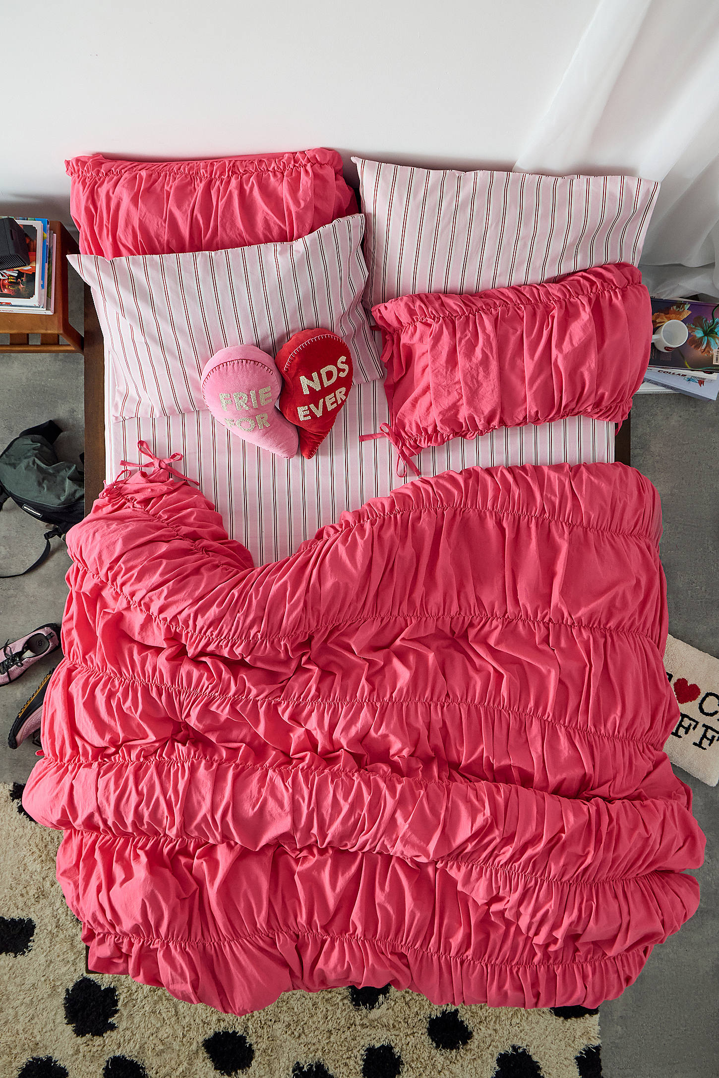 Cinched Duvet Set - Pink