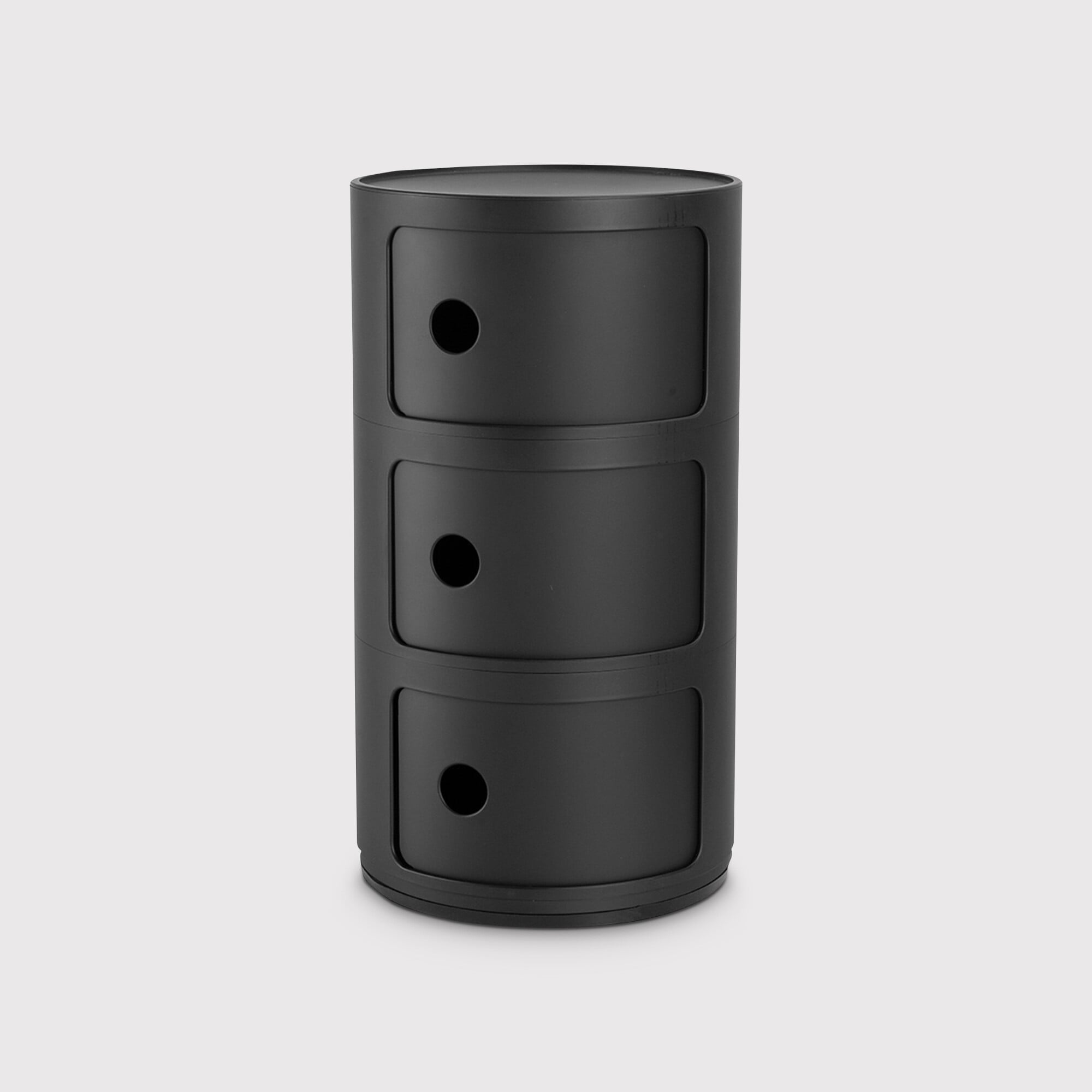 Kartell Componibili Recycled 3 Element Table, Black Plastic | Barker & Stonehouse
