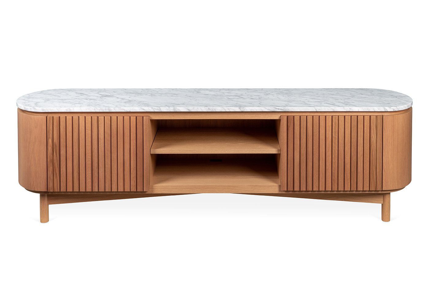 Heal's Remi AV Unit Oak and White Marble Large
